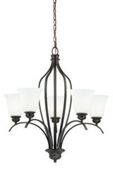 Vaxcel H0085 Darby Steel 5L Chandelier New Bronze