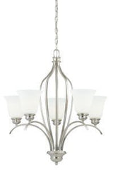 Vaxcel H0091 H0085 Darby Steel 5L Chandelier Satin Nickel