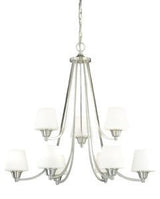 Vaxcel H0100 Calais Steel 9L Chandelier Satin Nickel