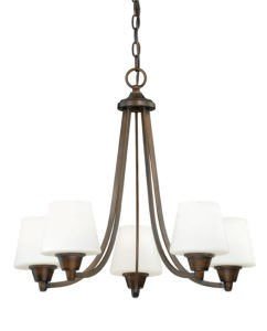 Vaxcel H0102 H0099 Calais Steel 5L Chandelier Venetian Bronze