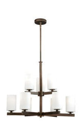 Vaxcel H0124 H0123 Glendale Steel 9L Chandelier Sienna Bronze