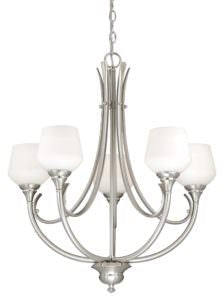 Vaxcel H0125 Grafton Steel 5L Chandelier Satin Nickel