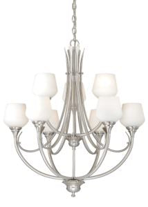 Vaxcel H0127 Grafton Steel 9L Chandelier Satin Nickel