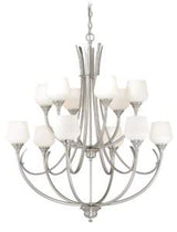 Vaxcel H0129 Grafton Steel 12L Chandelier Satin Nickel