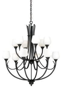 Vaxcel H0130 H0129 Grafton Steel 12L Chandelier Oil Rubbed Bronze