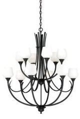 Vaxcel H0130 H0129 Grafton Steel 12L Chandelier Oil Rubbed Bronze