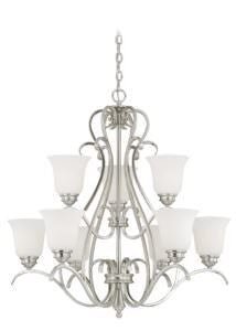 Vaxcel H0151 Hartford Steel 9L Chandelier Satin Nickel