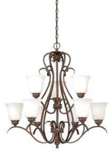 Vaxcel H0152 H0151 Hartford Steel 9L Chandelier Weathered Patina
