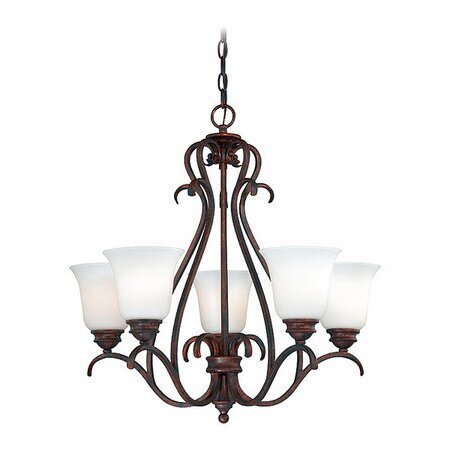Vaxcel H0154 H0153 Hartford Steel 5L Chandelier Weathered Patina