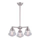 Vaxcel H0213 Huntley Steel 3 Light Mini Chandelier Satin Nickel with Clear Seeded Glass