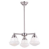 Vaxcel H0214 H0213 Huntley Steel 3 Light Mini Chandelier Satin Nickel with Milk Glass