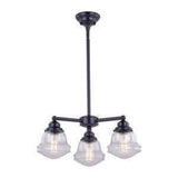 Vaxcel H0216 H0213 Huntley Steel 3 Light Mini Chandelier Oil Rubbed Bronze with Milk Glass