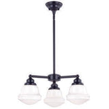 Vaxcel H0215 H0213 Huntley Steel 3 Light Mini Chandelier Oil Rubbed Bronze with Clear Seeded Glass