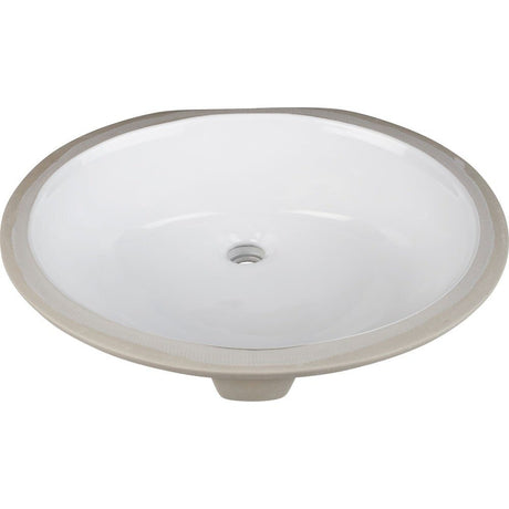 Hardware Resources H8810WH 17" White Oval Undermount Porcelain Bowl