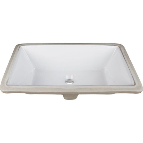 Hardware Resources H8910WH 18-1/2" White Rectangle Undermount Porcelain Bowl