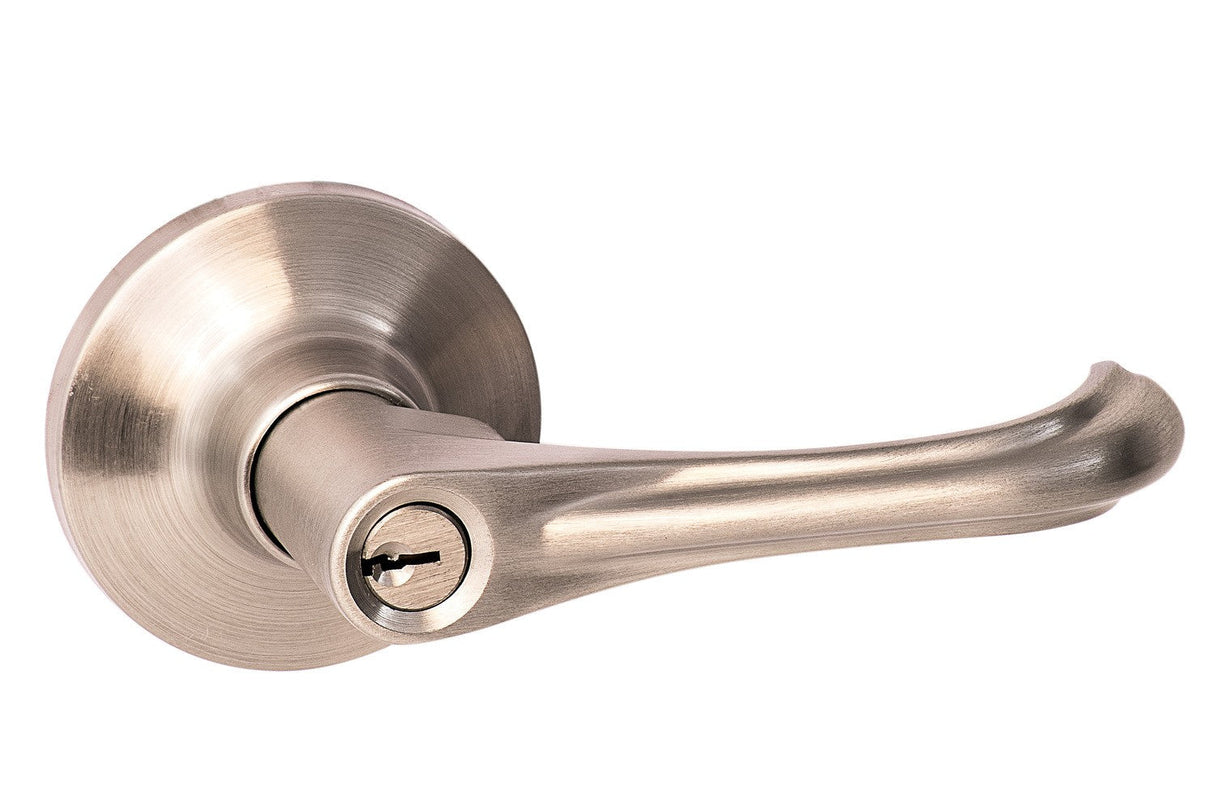 Sure-Loc Hardware HA107 15 Helena keyed entry keyed entry door lever in satin nickel, additional view