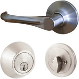 Sure-Loc HA107/DB201 15 satin nickel keyed entry door lever and deadbolt