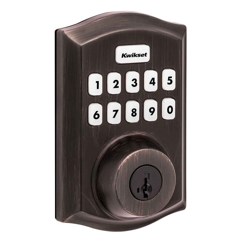 Kwikset HC620TRLZW700LR Traditional Home Connect Keypad Connected Smart Lock Deadbolt in Venetian Bronze
