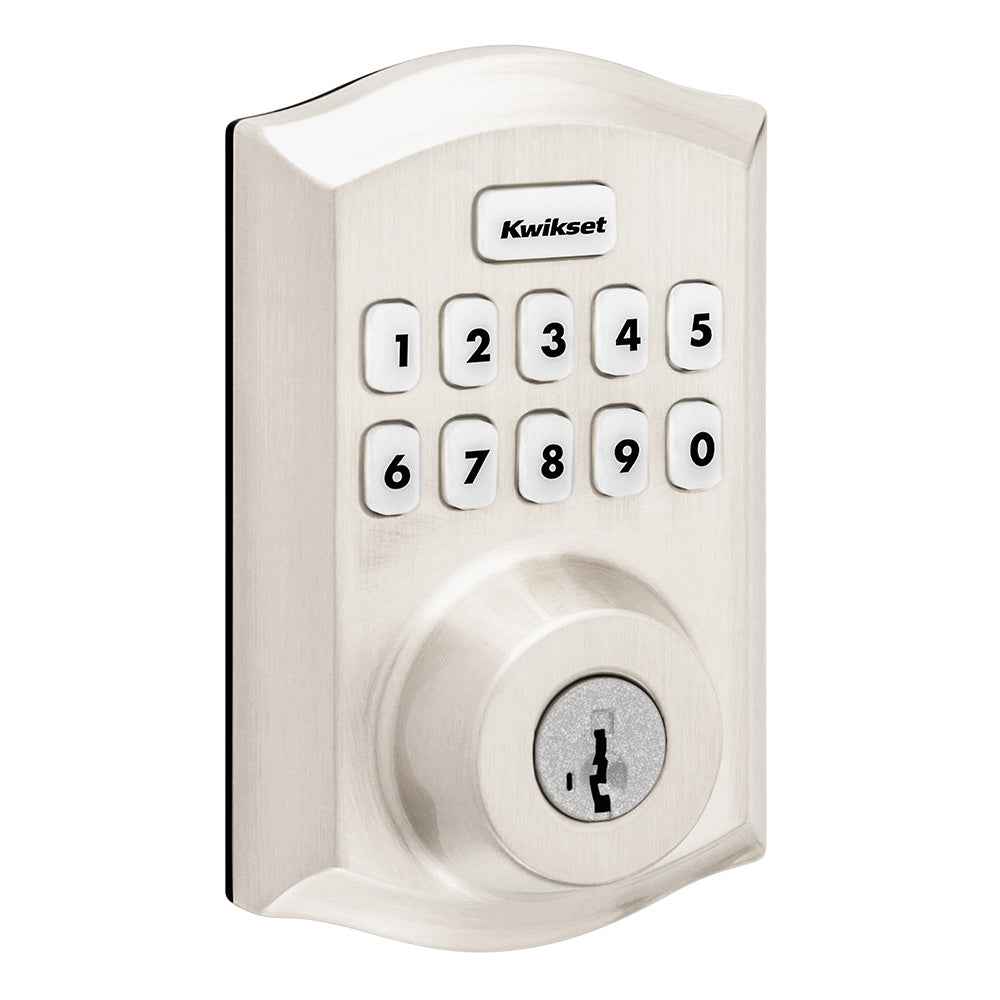 Kwikset HC620TRLZW700LR Traditional Home Connect Keypad Connected Smart Lock Deadbolt in Satin Nickel