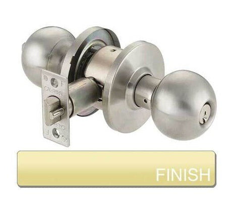 Cal-Royal ICBA00-32D keyed entry door knob in stainless steel, additional view