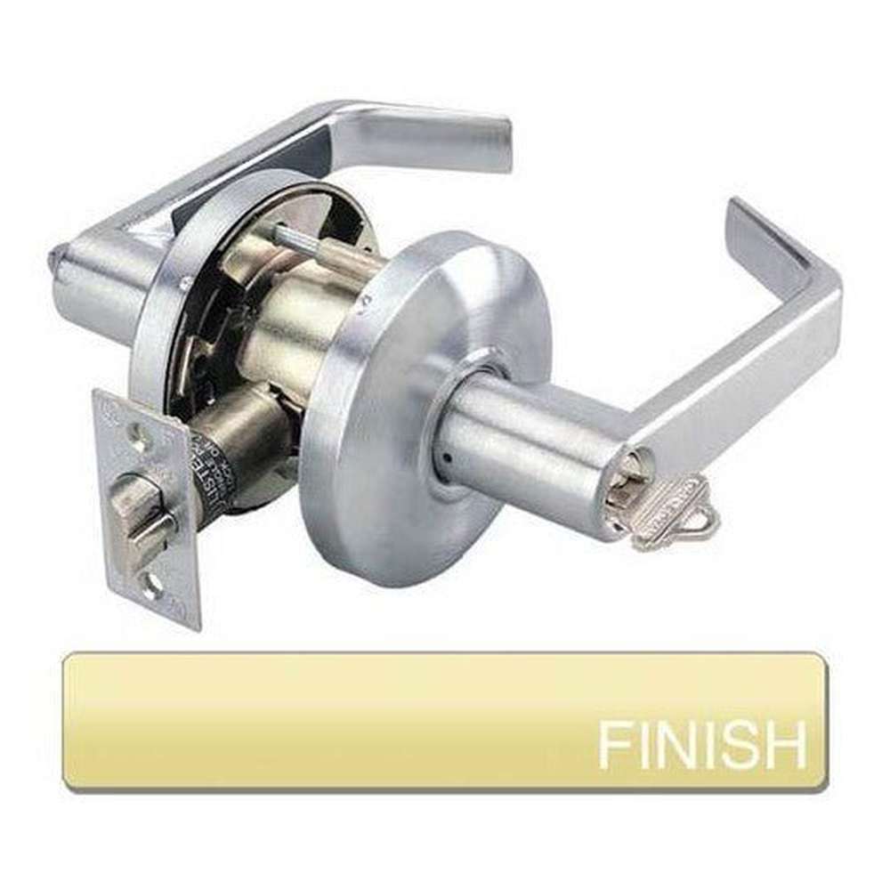 Cal-Royal ICSL00-3 bright polished brass keyed entry door lever