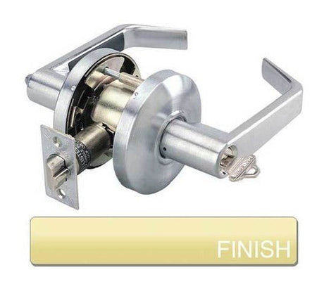 Cal-Royal ICSL00-3 keyed entry keyed entry door lever in polished brass, additional view