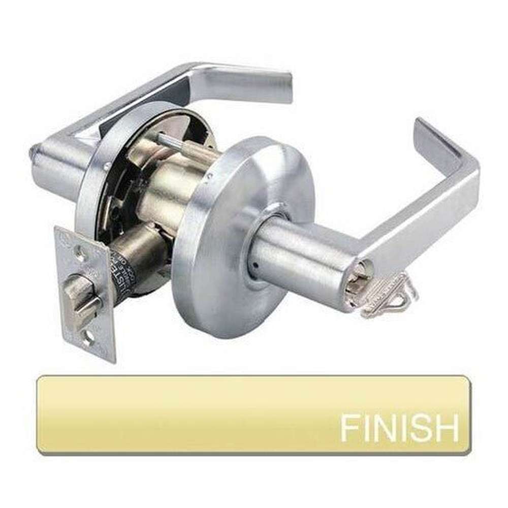 Cal-Royal ICSL05-3 bright polished brass storeroom door lever