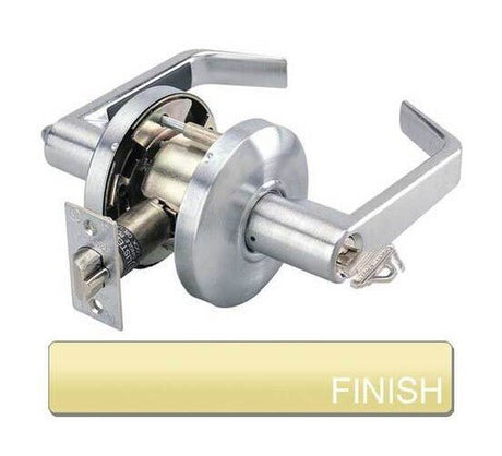 Cal-Royal ICSL05-3 bright polished brass storeroom door lever