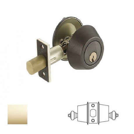 Cal-Royal ICT330-3 sfic deadbolt in polished brass, additional view