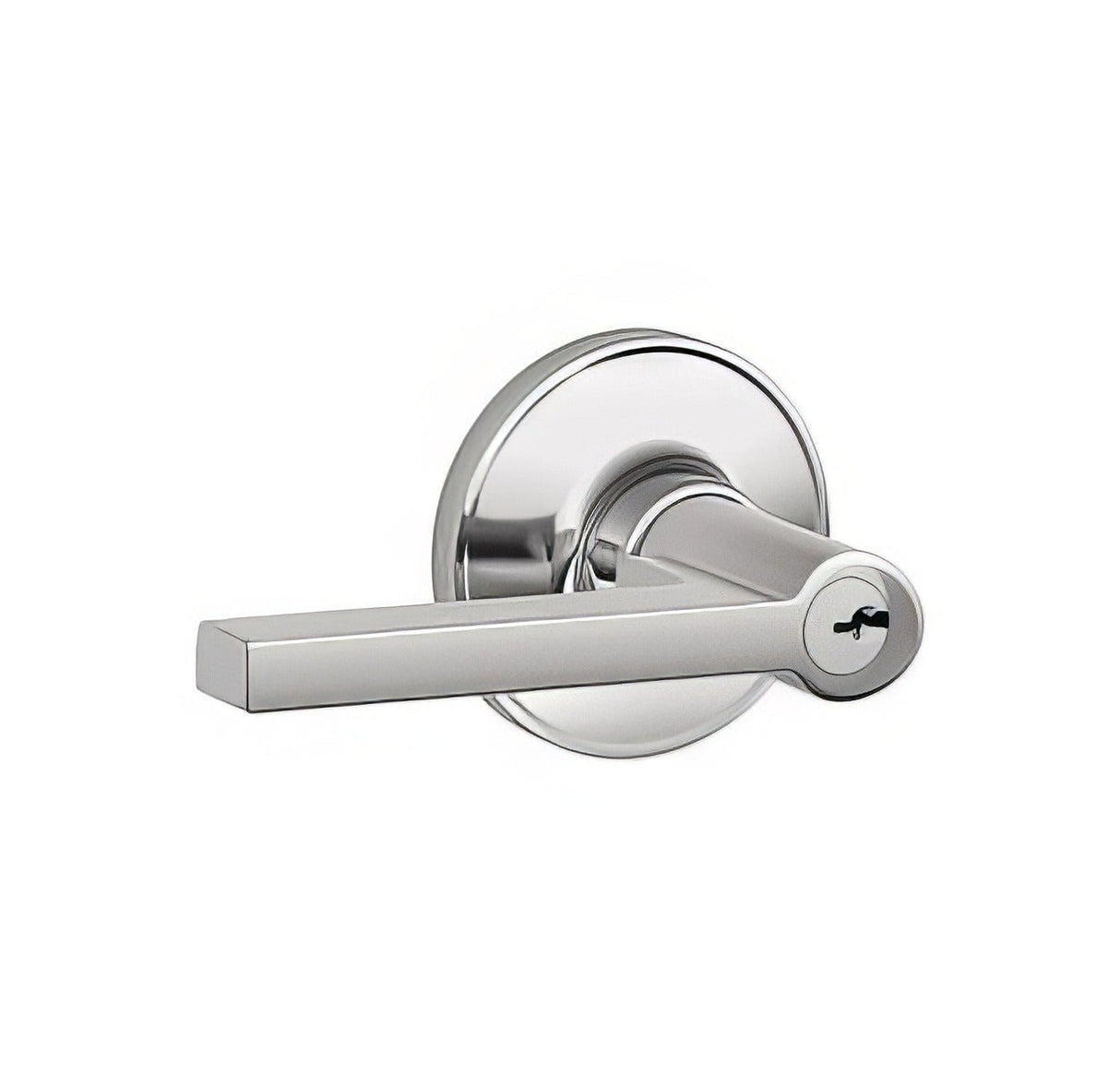 Schlage J54FSOL625 keyed entry keyed entry door lever in polished brass, additional view