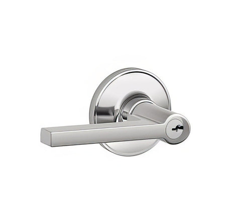 Schlage J54FSOL625 keyed entry keyed entry door lever in polished brass, additional view