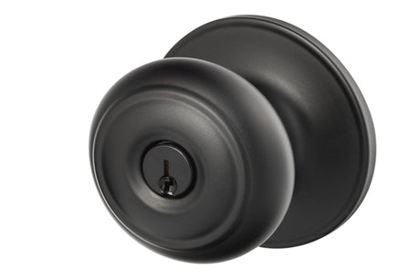 Sure-Loc JN107 FBL flat black keyed entry knob