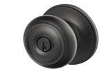 Sure-Loc JN107 FBL flat black keyed entry knob