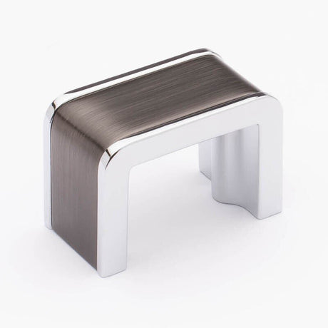 Sietto K-2000-G-PC gunmetal/polished chrome cabinet knob