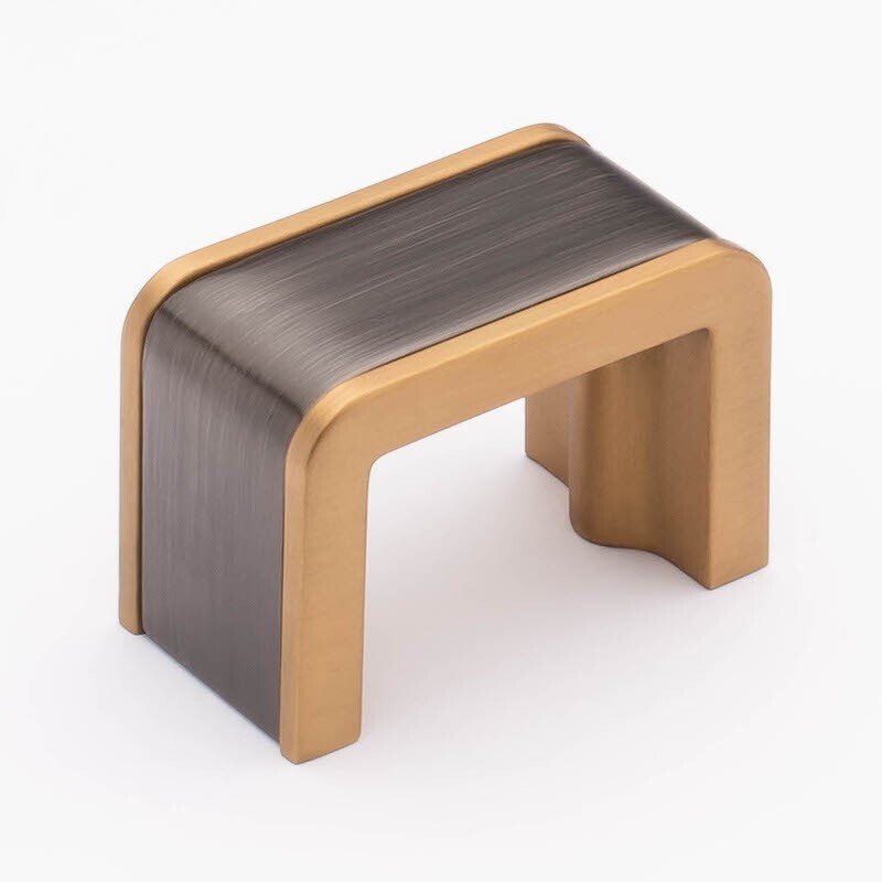 Sietto K-2000-G-SB gunmetal/satin brass cabinet knob