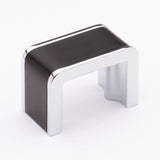 Sietto K-2000-MB-PC matte black/polished chrome cabinet knob