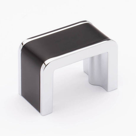 Sietto K-2000-MB-PC matte black/polished chrome cabinet knob