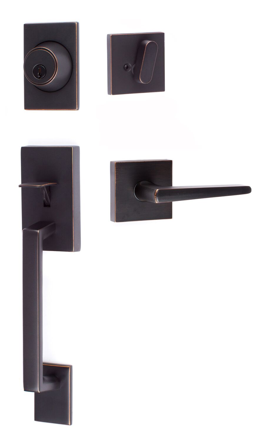 Sure-Loc KN507-S-BS-SQ 11P vintage bronze single cylinder handleset