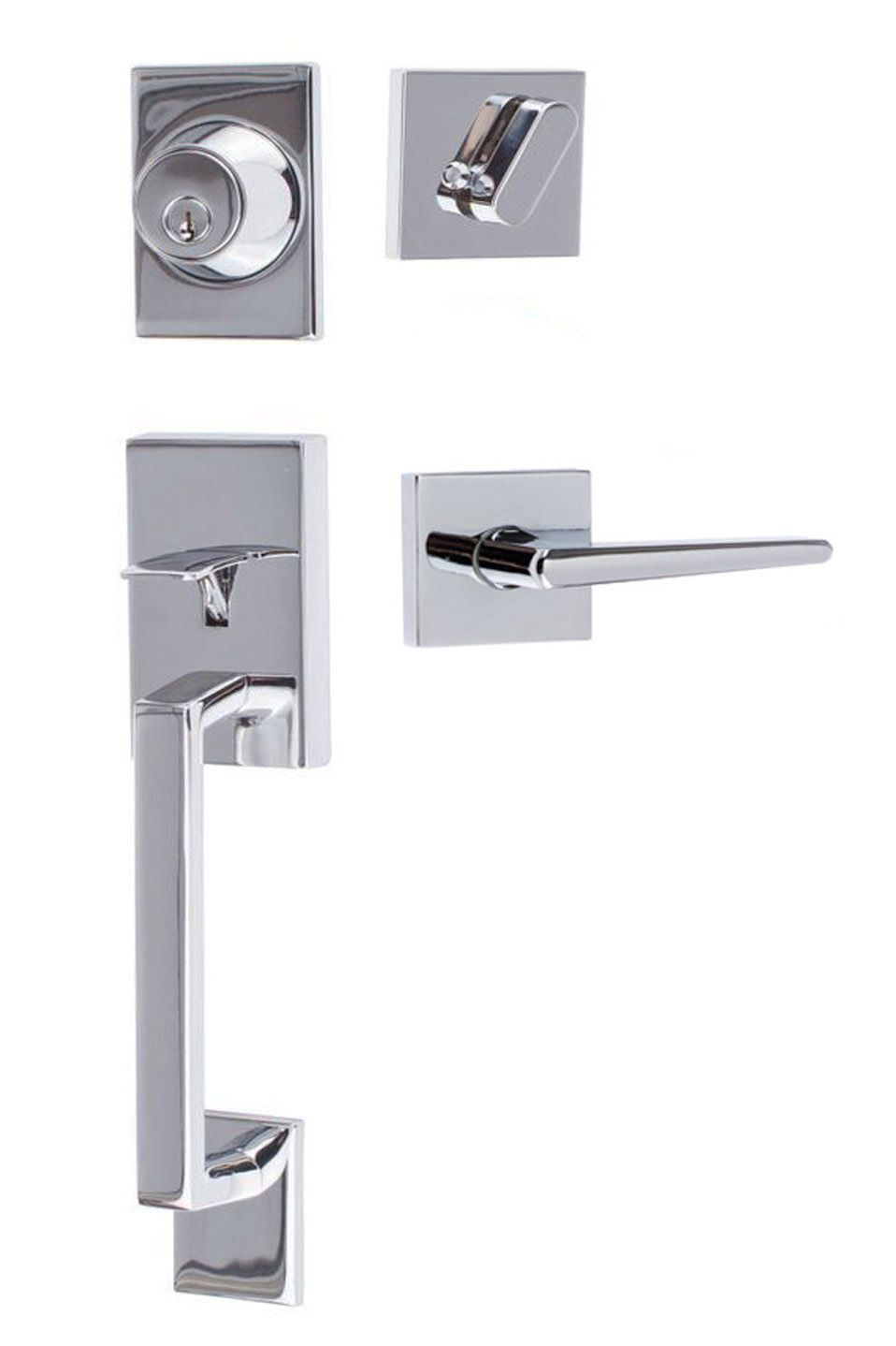 Sure-Loc KN507-S-BS-SQ 26 polished chrome single cylinder handleset