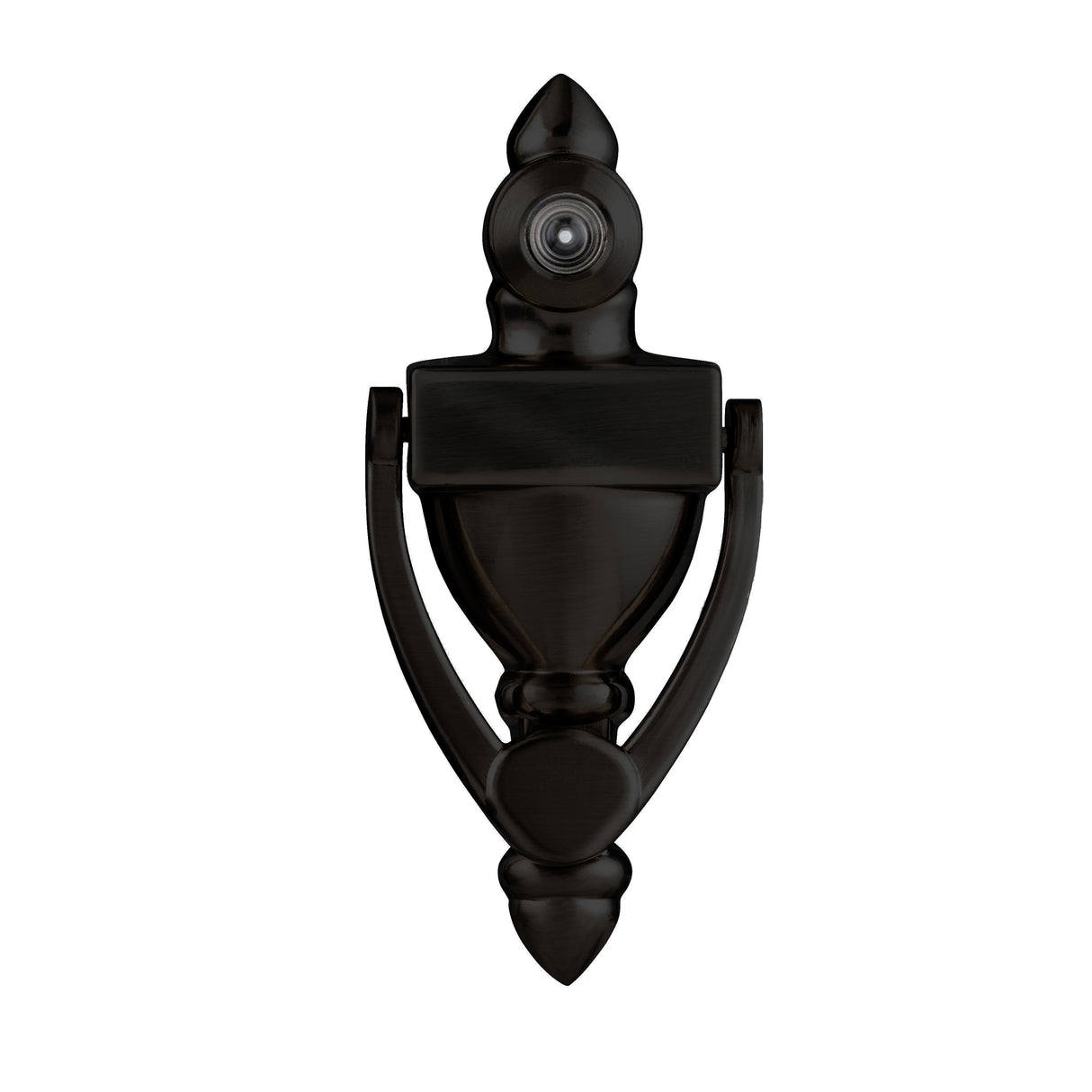 GEO GBH-KV160UL 4" Door Knocker with 20 Minute UL Fire Rated 160 Degree Door Viewer for 1/2" Hole for 1-1/8" to 1-7/8" Door - Matte Black