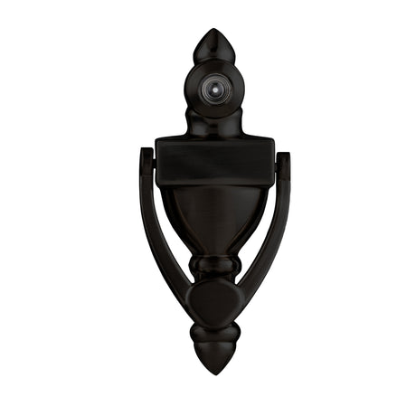 GEO GBH-KV160UL 4" Door Knocker with 20 Minute UL Fire Rated 160 Degree Door Viewer for 1/2" Hole for 1-1/8" to 1-7/8" Door - Matte Black