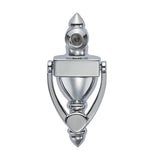 GEO GBH-KV160UL 4" Door Knocker with 20 Minute UL Fire Rated 160 Degree Door Viewer for 1/2" Hole for 1-1/8" to 1-7/8" Door - Polished Chrome