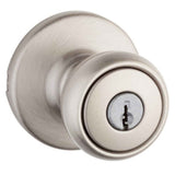 Kwikset CP400T Clear Pack Tylo Knob Entry Door Lock in Satin Nickel