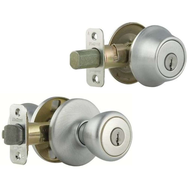 Kwikset 690T Combo Keyed Entry Tylo Knob in Antique Brass