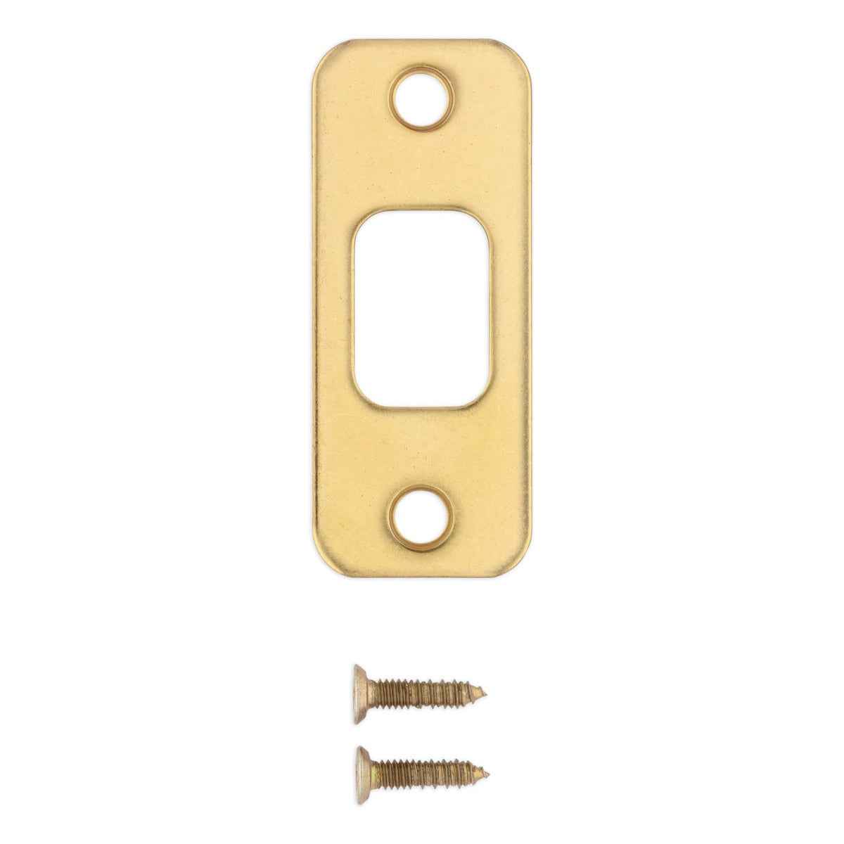 Kwikset 85279-00 1-1/8" x 2-3/4" Round Corner Deadbolt Strike in Bright Brass