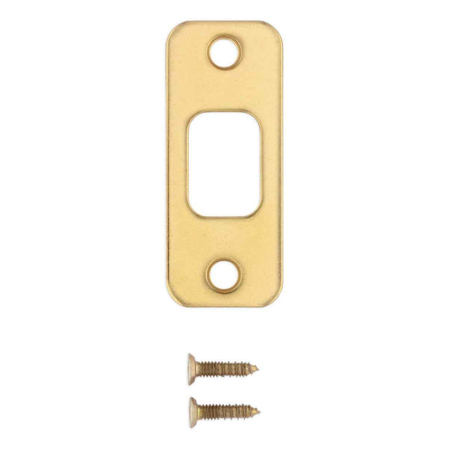 Kwikset 85279-00 1-1/8" x 2-3/4" Round Corner Deadbolt Strike in Bright Brass