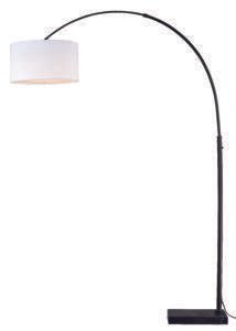 Vaxcel L0003 L0001 Luna Steel Instalux LED Arc Lamp Oil Rubbed Bronze with Cream Linen Shade