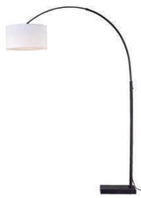 Vaxcel L0003 L0001 Luna Steel Instalux LED Arc Lamp Oil Rubbed Bronze with Cream Linen Shade