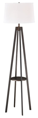 Vaxcel L0008 L0007 Perkins Steel Floor Lamp Satin Nickel