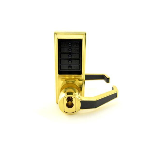 Kaba Simplex LR1021S03 bright brass combination entry with key override